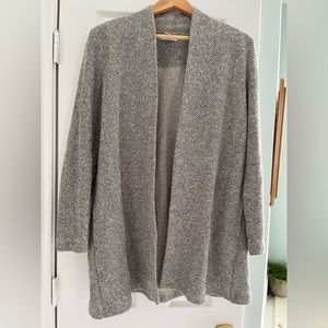 Eileen Fisher Gray Open-Front Knit Blazer